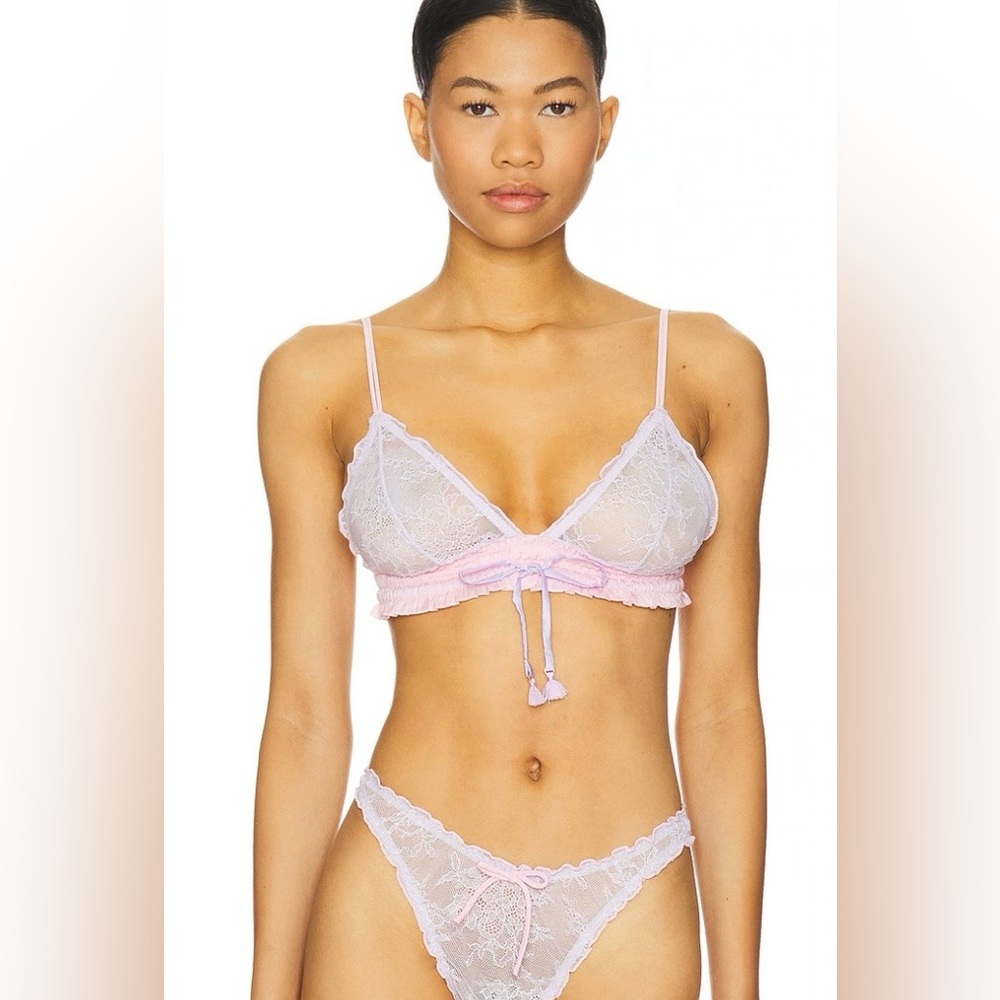 Free People Intimately FP Gia Pink Lace Triangle Bralette size small